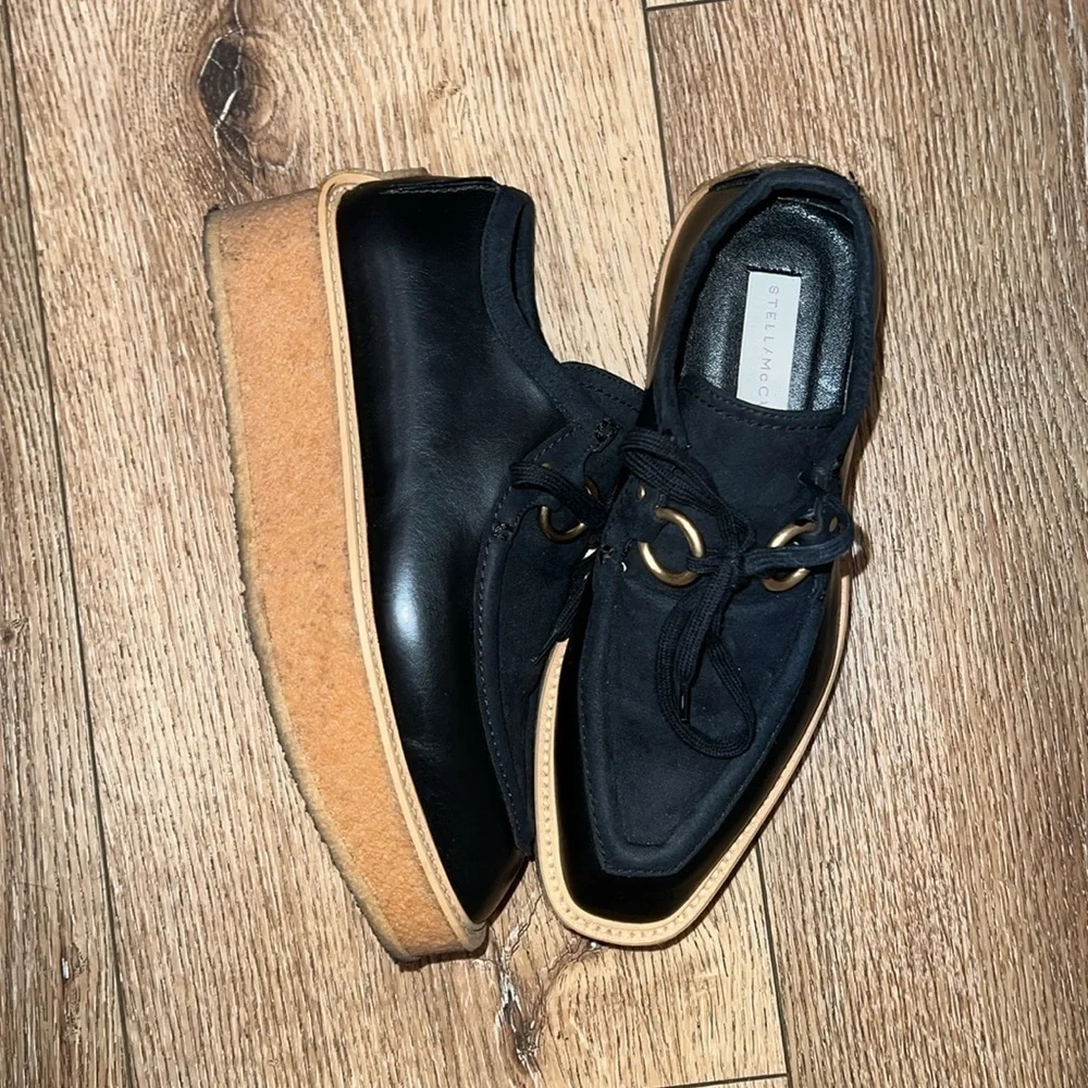 Stella McCartney Brody Black Vegan Leather Creepers Size 35/5